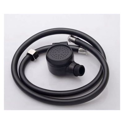 DYKKLKQ Hair Salon Shampoo Bed Shower Head Set Beauty Room Basin Washing Hair Nozzle Black Plastic Shower Rose +1m Hosepipe Jingxin