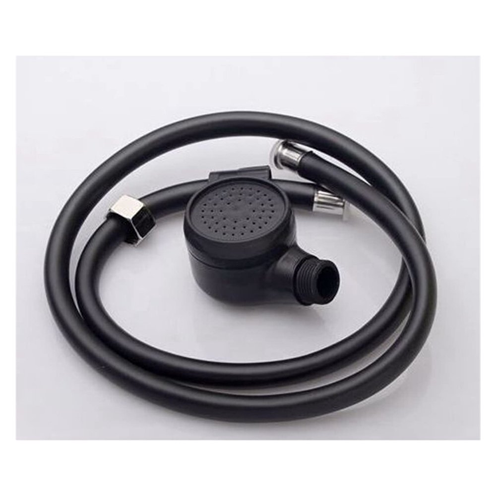 DYKKLKQ Hair Salon Shampoo Bed Shower Head Set Beauty Room Basin Washing Hair Nozzle Black Plastic Shower Rose +1m Hosepipe Jingxin