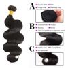 10A Brazilian Human Hair Bundles, 16 18 Inch Body Wave 2 Bundles, 100% Unprocessed Virgin Human Hair Extensions, Natural Black for Women view 2