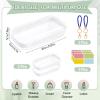 2 Pack Clear Hard Shell Zipper Case, 7.87"4.7"1.96" Zippered Hard Pouch for Toys, Building Blocks, Puzzles, Cosmetics, Travel Essentials, Hard Sided Pencil Case for Stationery Accessories view 2