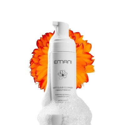 Emani Soft Cloud Foam Cleanser, All-in-One Sensitive Skin Face Wash, All Skin Types + Fragrance-Free Makeup - Sunscreen Remover, SLS-FREE, Plant-Based, pH Balancing, 150ml