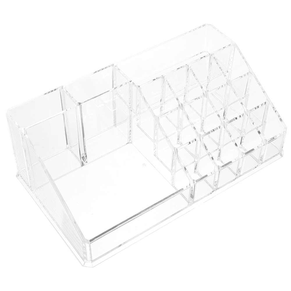OHPHCALL Clear Cosmetic Organizer with Diamond Pattern Stylish Makeup Storage Holder for Lipsticks Perfumes Products Elegant Vanity for Bathroom and Bedroom Decor