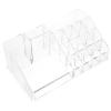 OHPHCALL Clear Cosmetic Organizer with Diamond Pattern Stylish Makeup Storage Holder for Lipsticks Perfumes Products Elegant Vanity for Bathroom and Bedroom Decor view 1