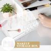 OHPHCALL Clear Cosmetic Organizer with Diamond Pattern Stylish Makeup Storage Holder for Lipsticks Perfumes Products Elegant Vanity for Bathroom and Bedroom Decor view 3