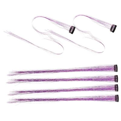 OHPHCALL 6pcs Clip-in Glitter Tinsel Hair Extensions Hair Tinsel Kit for Braiding