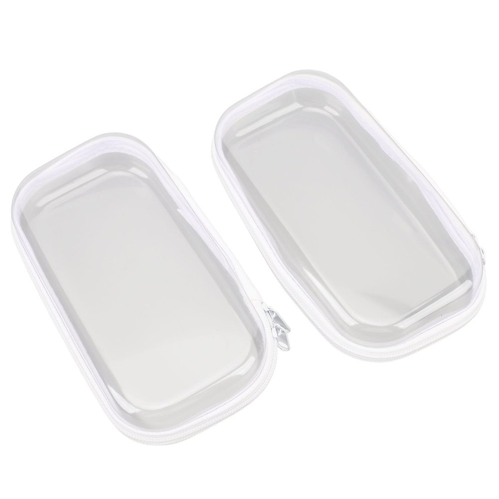 2 Pack Makeup Cosmetic Bag, Clear Hard Shell Zipper Case Secure Zipper Closure, Stackable Versatile Storage Containers Organizer Bin for Organizing Cosmetics, Toys, Chargers