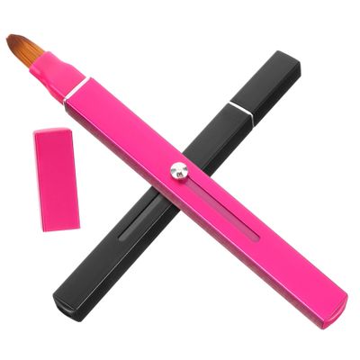 FOYTOKI 2pcs Dual-ended Lip Brush Retractable Lip Applicator for Lipstick Portable Makeup Brush Cap for Easy Application for Professional Home Use