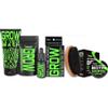 Beard Growth Kit w/GROW 11-in-1 Hair Growth Shampoo for Men w/Biotin + 2X Biotin Mustache Wax + Lifetime Replacement Boar Bristle Brush & 360 Wave Brush + GROW XXL Beard Oil (Made in America) view 1