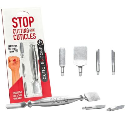 Cuticle-B-Gone Nail Care & Cuticle Remover Tool with Interchangeable Attachments, At Home or Travel Ready, Gentle Cuticle & Hangnail Grooming for Finger Nails & Toe Nails