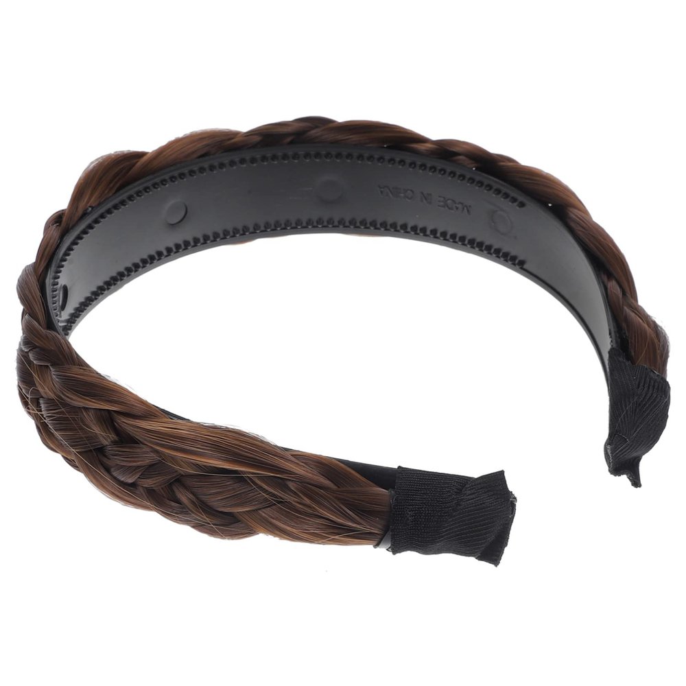 TOVINANNA Women Decorative Synthetic Hair Hoops Fishbone Braid Headband High-temperature Extra Wide Hair Accessories for Stylish Looks for Daily Wear and Special Occasions