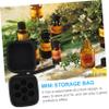 Baluue 3pcs Bottle Holder Pouch Shockproof Essential Oils Travel Case for Outdoor Use Pu Material Storage Bag Strap view 4
