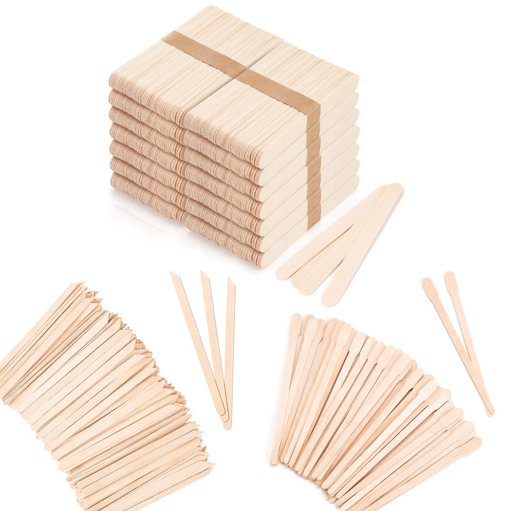 1200Pcs Eyebrow Wax Sticks and 1200 Pcs Large Wax Sticks and 1000pcs Small Wax Sticks
