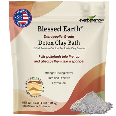 Blessed Earth Detox Clay Bath, 100% Pure Sodium Bentonite Therapeutic Grade  Cleansing and Purifying, by Evenbetternow LLC, 4 lb (64 oz)