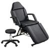 FOUR CLOVER Massage Salon Tattoo Chair Esthetician Bed with Two Trays, Multi-Purpose 3-Section Facial Bed Table, Adjustable Beauty Barber Spa Beauty Equipment with Hydraulic Stool, Black view 1