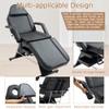 FOUR CLOVER Massage Salon Tattoo Chair Esthetician Bed with Two Trays, Multi-Purpose 3-Section Facial Bed Table, Adjustable Beauty Barber Spa Beauty Equipment with Hydraulic Stool, Black view 2