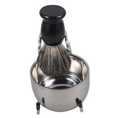 MERRYHAPY 1set Practical Beard Shaving Brush Kit Foaming Bowl and Stand for Men Includes Hair Brush Stand and Shaving Bowl Enhanced Grooming