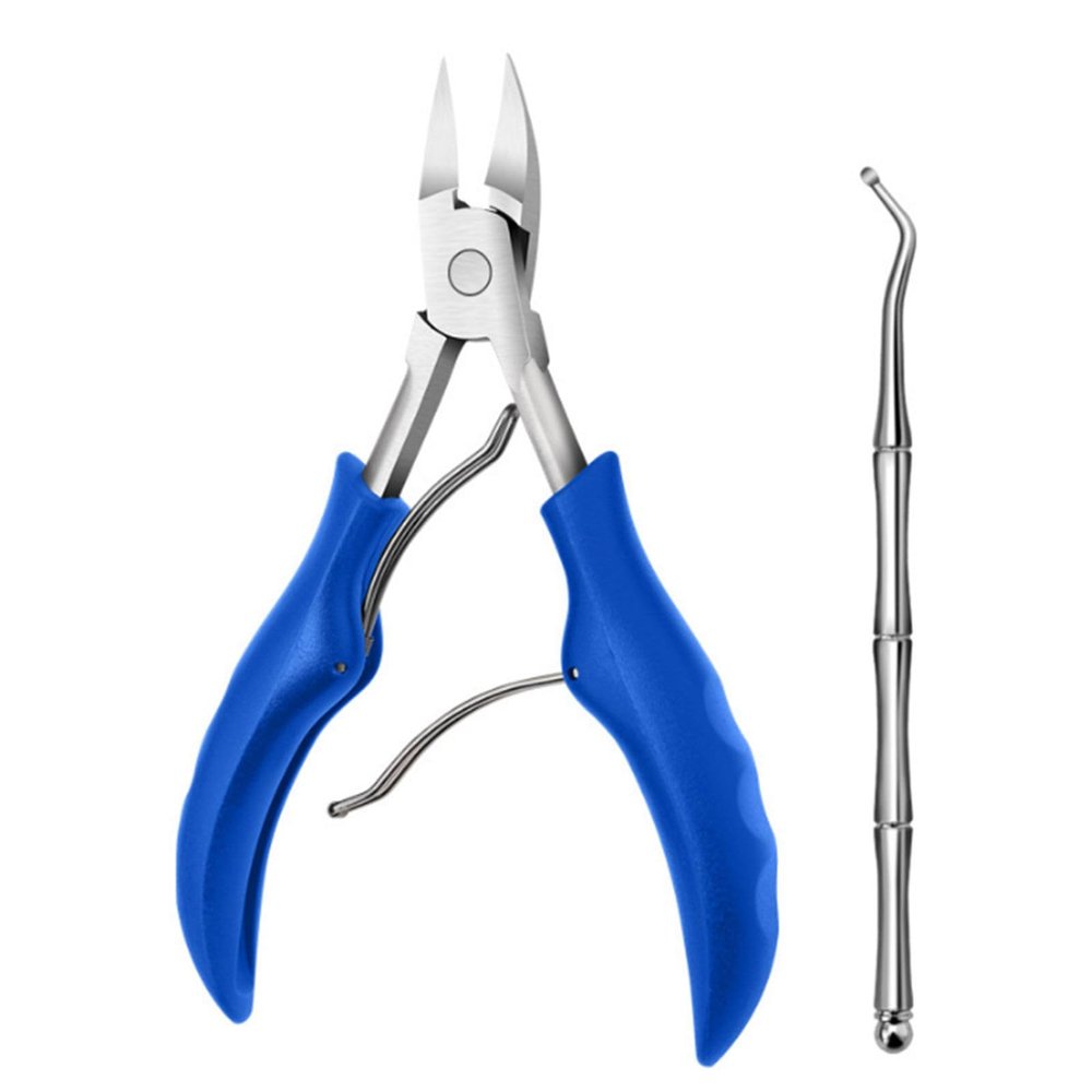 Toenail Clippers, 2 Pcs Ingrown Toenail Tools Kit, Black,Blue,Red(Optional) Ingrown Toenail Removal Kit Nail Trimmer with stainless steel ingrown toenail tools kit eagle beak