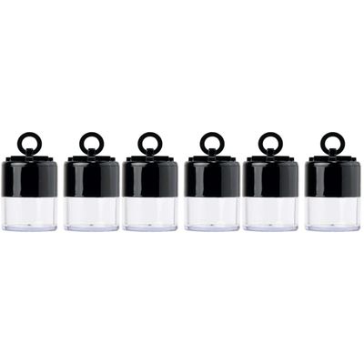 Baluue 6pcs Makeup Powder Puff and Container Portable Powder Jar Puff for Loose Compact Setting Box