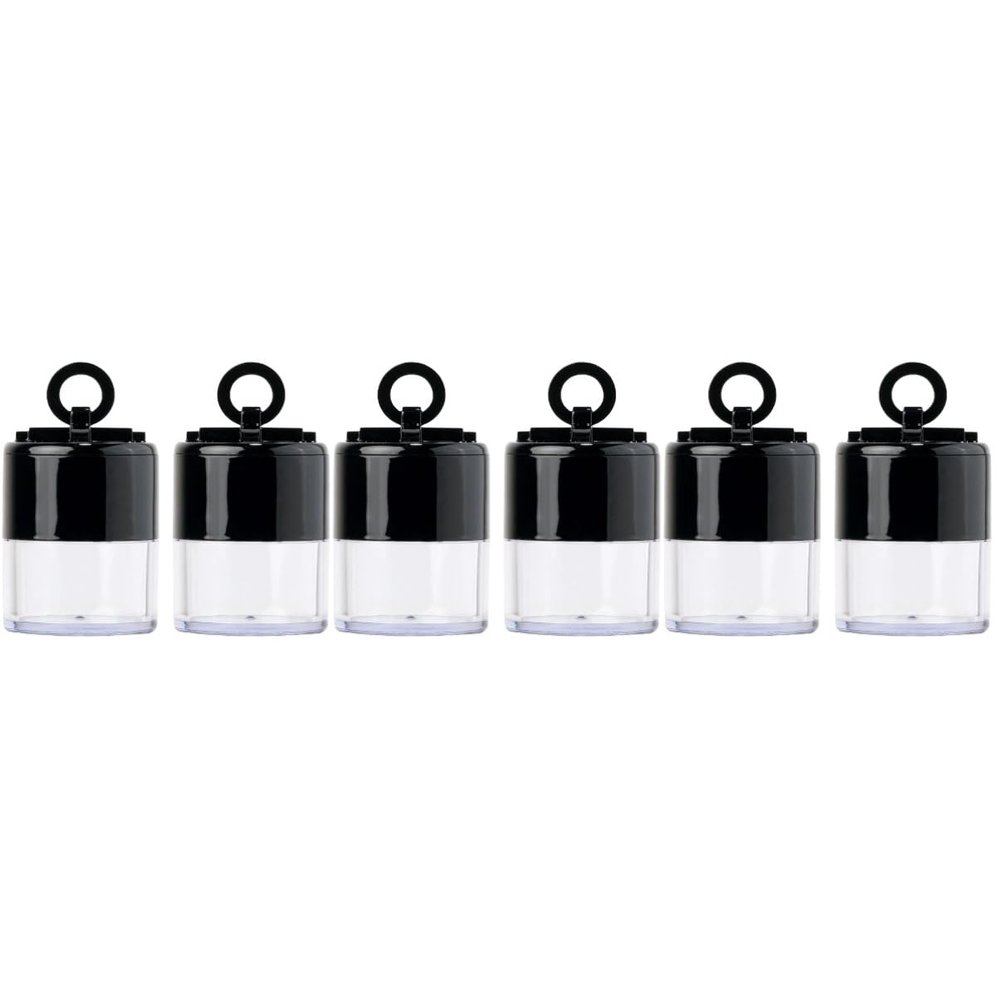 Baluue 6pcs Makeup Powder Puff and Container Portable Powder Jar Puff for Loose Compact Setting Box
