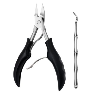 Toenail Clippers, 2 Pcs Ingrown Toenail Tools Kit, Black,Blue,Red(Optional) Ingrown Toenail Removal Kit Nail Trimmer with stainless steel ingrown toenail tools kit eagle beak