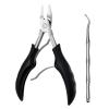 Toenail Clippers, 2 Pcs Ingrown Toenail Tools Kit, Black,Blue,Red(Optional) Ingrown Toenail Removal Kit Nail Trimmer with stainless steel ingrown toenail tools kit eagle beak view 1