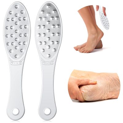 1 Pc Stainless Steel Foot Scraper Metal Foot File Double Sided File Callus Remover Professional Feet Rasp Scrubber for Wet or Dry Skin Easy to Clean Pedicure Tool Heel