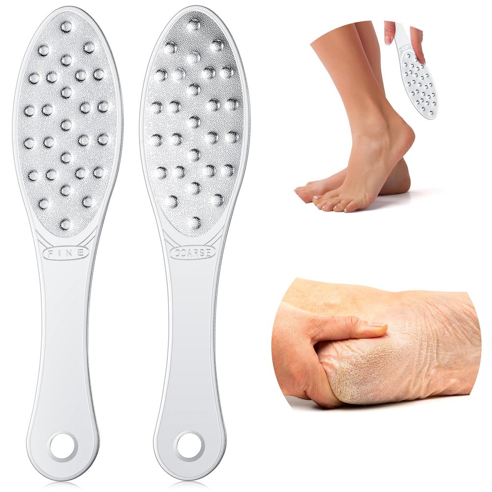 1 Pc Stainless Steel Foot Scraper Metal Foot File Double Sided File Callus Remover Professional Feet Rasp Scrubber for Wet or Dry Skin Easy to Clean Pedicure Tool Heel