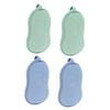 HAKIDZEL 4pcs Double-sided Bath Sponge Exfoliating Shower Body Scrubber for Boys and Girls Gentle Cleaning and Relaxation for Green Colors view 1