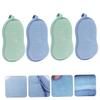 HAKIDZEL 4pcs Double-sided Bath Sponge Exfoliating Shower Body Scrubber for Boys and Girls Gentle Cleaning and Relaxation for Green Colors view 4