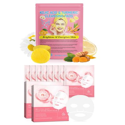 40 Count Koji Acid and Turmeric Cleansing Pads + 4 Sheets Hydrating Overnight Hydrogel Mask