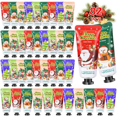 82 Pcs Christmas Hand Cream Gift Set,Bulk Christmas Gifts for Coworkers,Hand Lotion Travel Size,Mini Lotion bulk, Holiday Gifts For Coworker, Moisturizing Lotions for Christmas Stocking Stuffers