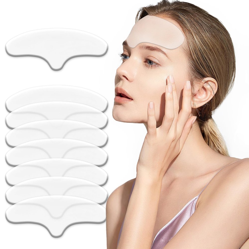 Pacify 8 Pcs Silicone Forehead Wrinkle Patches, Reusable Anti Wrinkle Silicone Patches for Smoothing Forehead Face Wrinkles & Fine Lines Overnight