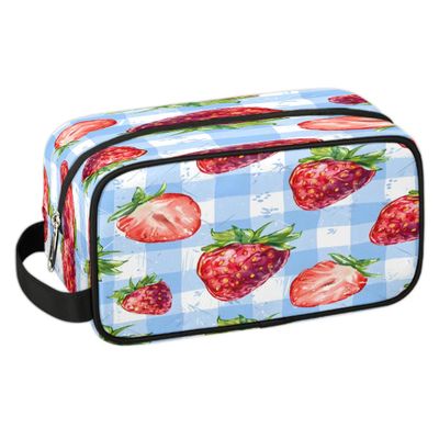 XMNYGJ Strawberry Delight Travel Essentials, Makeup Organizer, Toiletries Accessories Cosmetics, Makeup Bag Organizer for Toiletries Accessories Cosmetics
