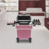 Eleeferri Rolling Makeup Train Case, Rolling Trolley Cosmetic Case, Portable Manicure Storage Case, Jewelry Travel Cosmetic Train Case with 4 Wheels for Manicurists Makeup Artists Pink view 3