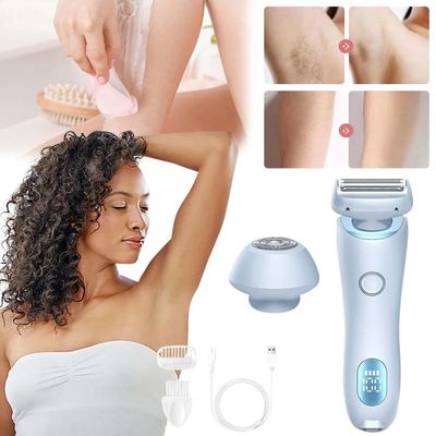 Electric Razors for Women, Electric Shaver for Women, 2 in 1 Waterproof Electric Razor for Private Hair Leg Arm (BUA)