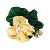 VOCOSTE Fashion Elegant Flowers Hair Scrunchies for Women for Girls Green Yellow 1 Pc view 1