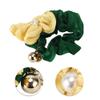 VOCOSTE Fashion Elegant Flowers Hair Scrunchies for Women for Girls Green Yellow 1 Pc view 3