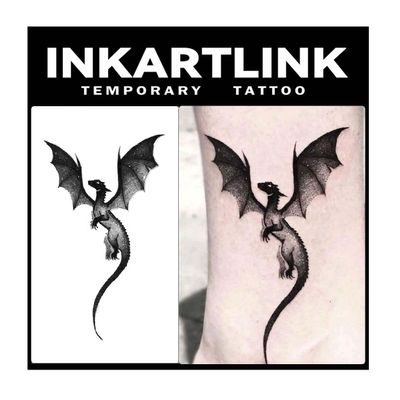 INKARTLINK Semi Permanent Tattoo 2 Sheets Winged Dragon