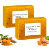 2PCS Lemon Turmeric Acid Soap, Lemon Turmeric Handmade Soap, turmeric soap Bar for Face and Body, Suitable for All Skin Types view 1