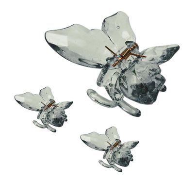 VOCOSTE Grace Butterfly Hair Clips Hairdo Clips for Women 3.03"x2.17"x2.01" Gray Green 3 Pcs