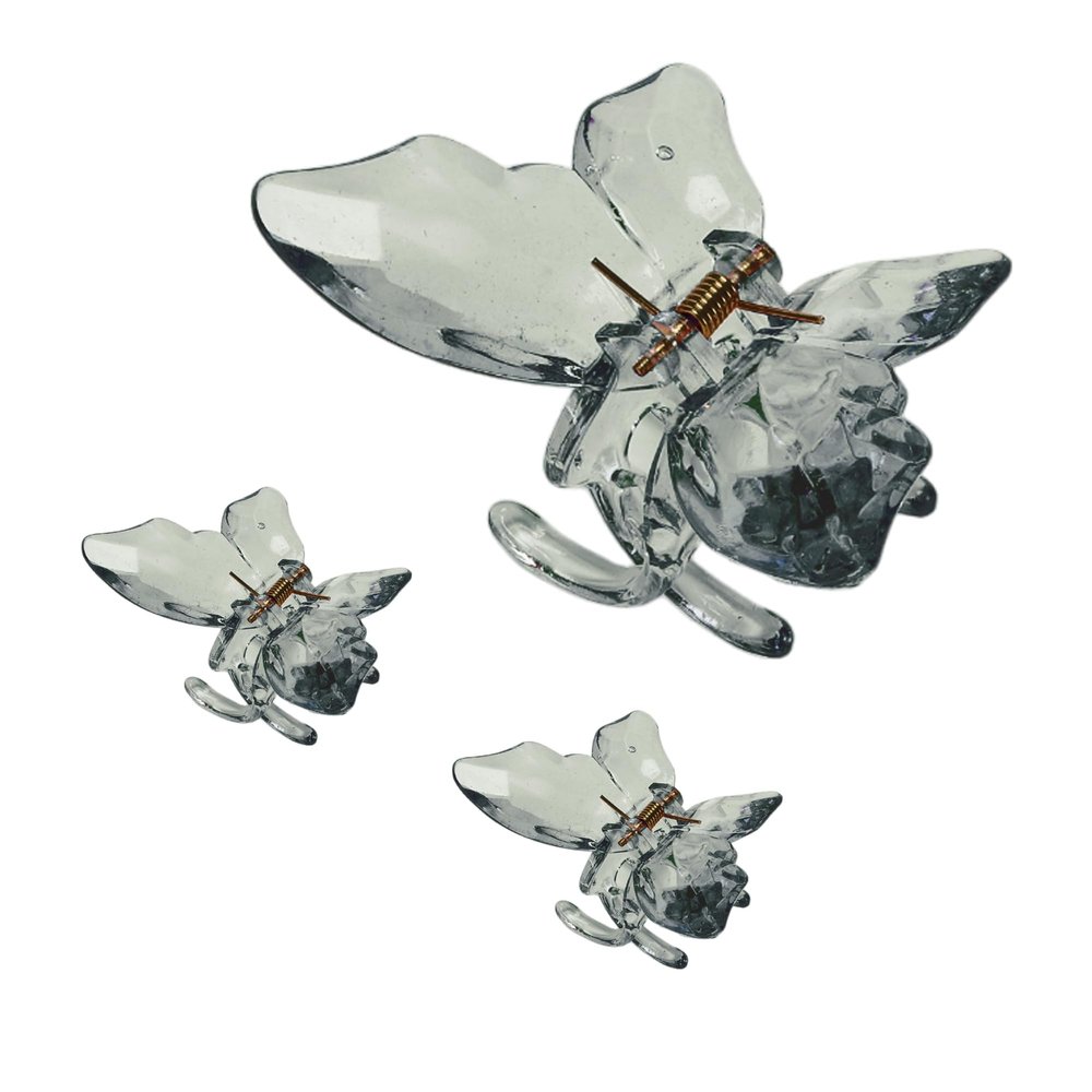 VOCOSTE Grace Butterfly Hair Clips Hairdo Clips for Women 3.03"x2.17"x2.01" Gray Green 3 Pcs