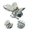 VOCOSTE Grace Butterfly Hair Clips Hairdo Clips for Women 3.03"x2.17"x2.01" Gray Green 3 Pcs view 3