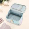 VOCOSTE 1 Pc Women Square Letter E Makeup Bag for Vacation Outdoor Activities Blue view 2