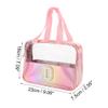 VOCOSTE 1 Pc Women Clear Letter D Makeup Bag for Vacation Outdoor Activities Pink view 3