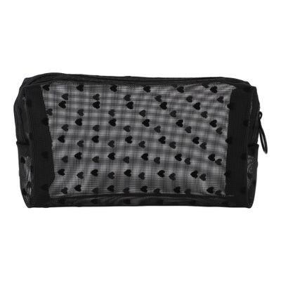 VOCOSTE 1 Pc Women Medium Mesh Octagonal Cosmetic Bag for Outdoor Activities Black