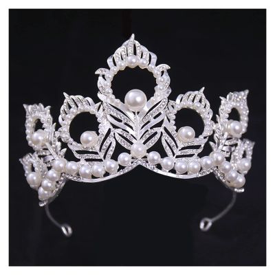 TRUSTTWO Bridal Wedding Hair Accessories Silver Crystal Hair Crown Alloy Diamond Crown Women's Fashion High-end Atmospheric Headdress The New(HG580)