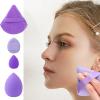 12 pcs Makeup Sponge Blender Sponges for Liquid, Cream, and Powder, Make up sponges for foundation Powder Puff Face Triangle Face Makeup Puff Wet Dry Dual-Use (Purple) view 3