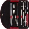 3 Swords Germany - brand quality 7 piece manicure pedicure kit set - nail care tools by 3 Swords - red ostrich optic view 1