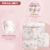 Peaujiey Quilted Makeup Bag Set, 3 PCS Pink Bow Makeup Bag for Women and Girls, Large Cotton Cosmetic Bag Pink Flower Travel Toiletry Bag view 3