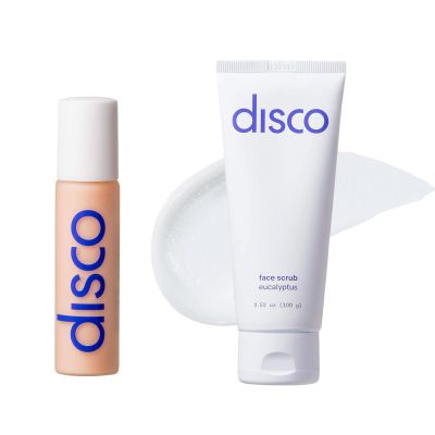 Disco Eye Stick & Exfoliating Eucalyptus Face Scrub Anti-Aging Eye Stick for Puffiness & Dark Circles + Face Scrub Men's Skincare Essentials, All-Natural & Paraben-Free